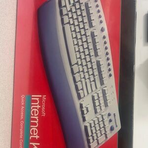 Microsoft Gray and White Keyboard